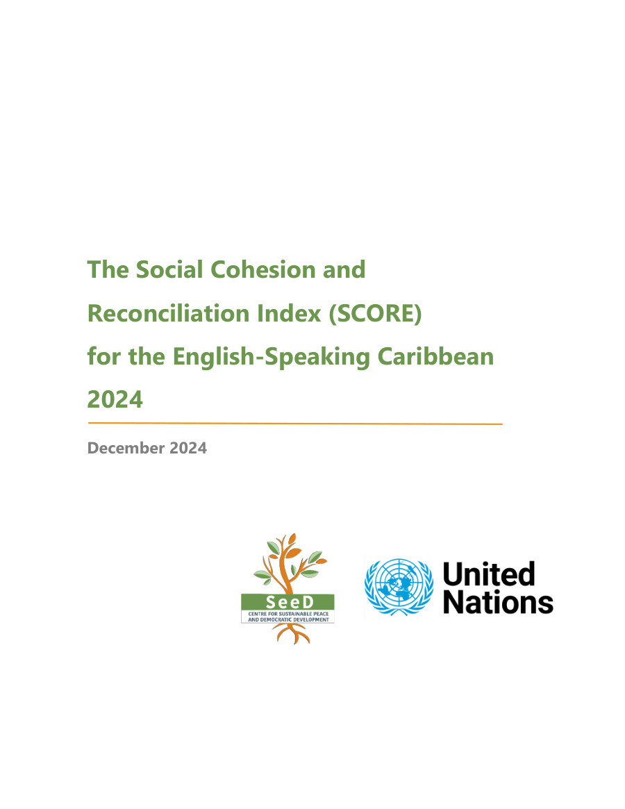 SCORE English-Speaking Caribbean 2024 report cover with SeeD and United Nations logos.
