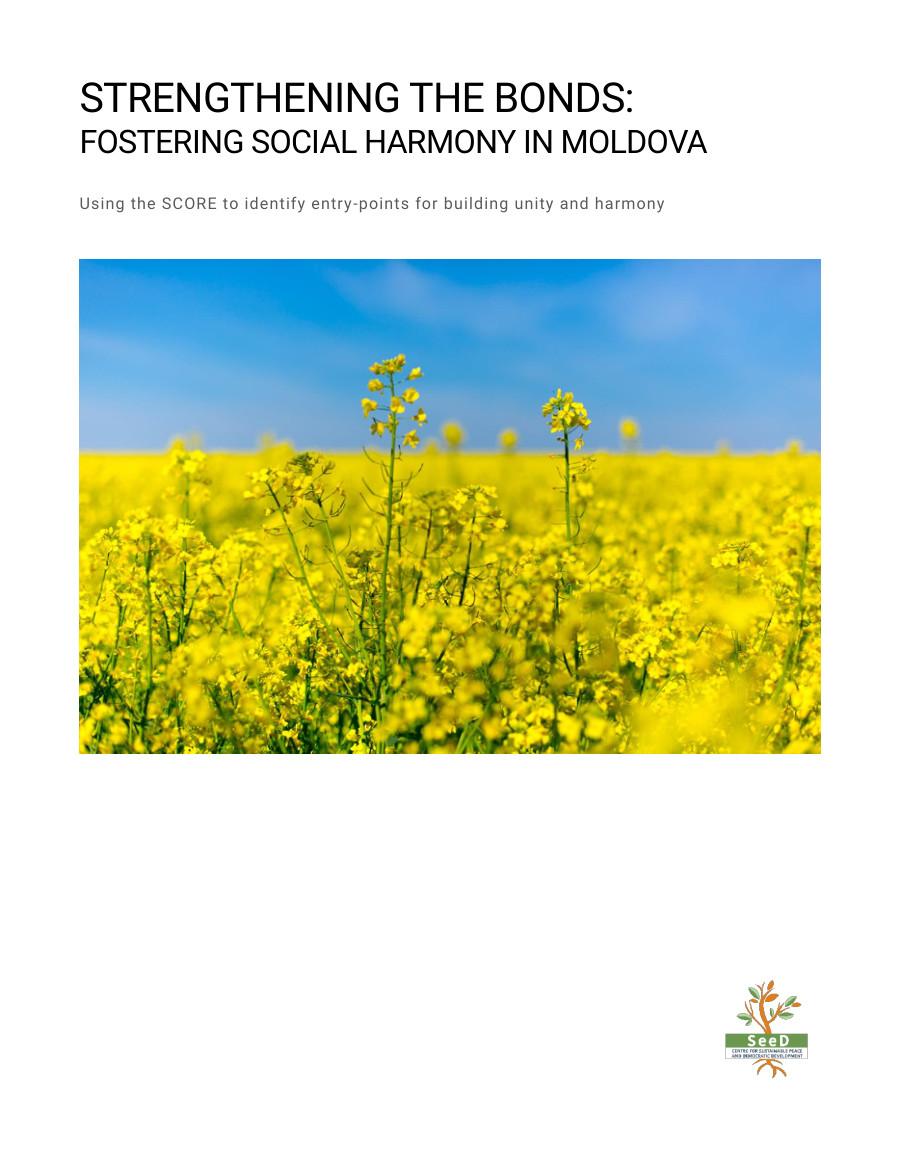 Strengthening the Bonds report cover showing a yellow flowering field beneath a blue sky.
