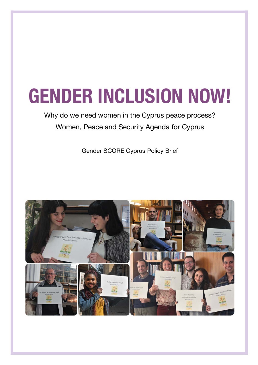 Gender Inclusion Now policy brief cover with a purple title and a collage of campaign portraits.